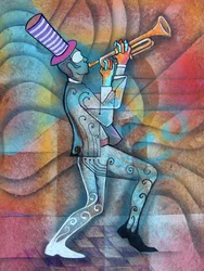 Músico de jazz abstrato