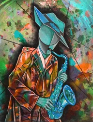 Músico de jazz abstrato