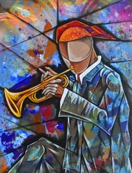 Músico de jazz abstrato
