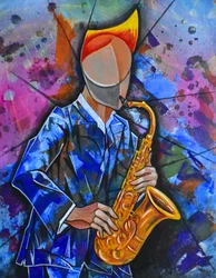 Saxofonista de jazz abstrato