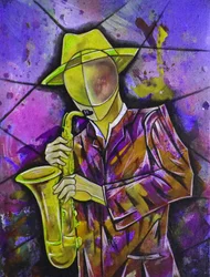 Saxofonista de jazz abstrato