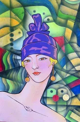 Mulher elegante ao estilo Art Déco