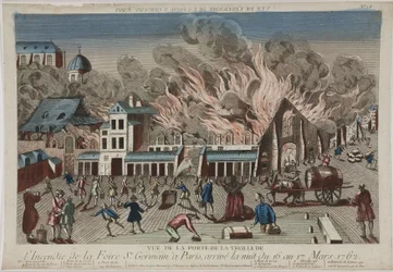 Vista do incêndio em St Germain, Paris