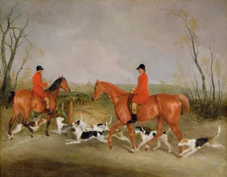 George Mountford, Huntsman to the Quorn, e W. Derry, Whipper-In, em John O&39;Gaunt&39;s Gorse, nr Melton Mowbray