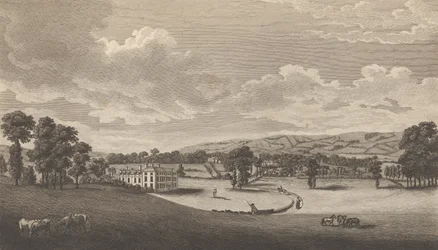 Preston Hall em Aylesford, no Condado de Kent, de Edward Hasted, The History and..., 1777-90.