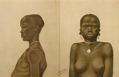 Waganda boy e Dinka girl, de &39;The History of Mankind&39;, Vol.III, do Prof. Friedrich Ratzel, 1898