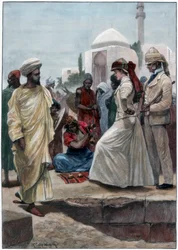 Um mágico de rua em Argel, 1895.