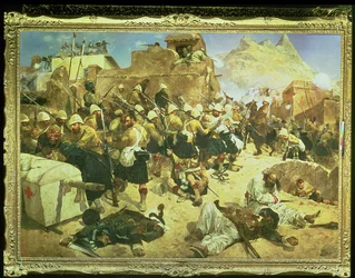 Candahar: Os 92º Highlanders e o 2º Gurkhas invadindo o mulá Sauddad de Gaudi