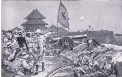 Tientsin: luta no Ramparts (litho)