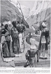 Britânicos tomando posse de Aden, ilustração da &39;Hutchinson&39;s Story of the British Nation&39;