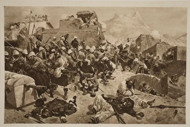 Candahar: The 92nd Highlanders e o 2º Gurkhas Storming Gaudi Mullah Sahibdad, de &39;The Illustrated London News&39;, 1901