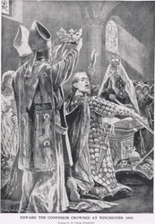 Edward, o Confessor Coroado em Winchester, 1043, da "História da Nação Britânica" de Hutchinson, c.1920