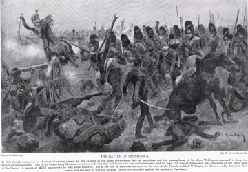 A Batalha de Salamanca, ilustração da "História das Nações de Hutchinson"