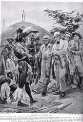 Os britânicos em Natal em 1824, ilustração da &39;Hutchinson&39;s Story of the British Nation&39;