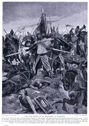A última parada de Montford em Evesham AD1265, década de 1920