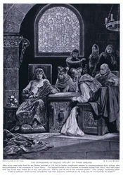 Os assassinos de Becket partem para a sua missão, anos 1920
