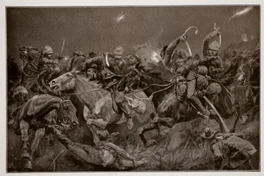 A carga noturna dos 19 Hussars perto de Lydenberg em 7 de novembro de 1900