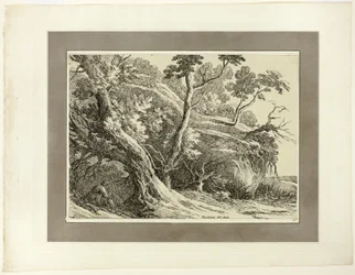 Paisagem com árvores grandes, da primeira edição de Specimens of Polyautography