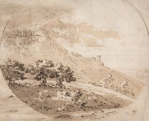 Paisagem Hilly Landscape Oval