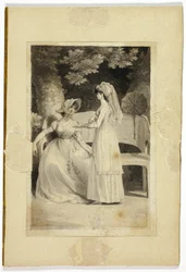 Duas mulheres em um jardim