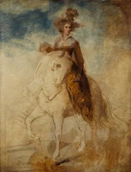 Retrato eqüestre de uma dama, dita Lady Elizabeth Foster (óleo no painel)