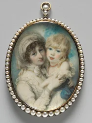 Retrato de Catherine Clemens e seu filho, John Marcus Clemens, c. 1800.
