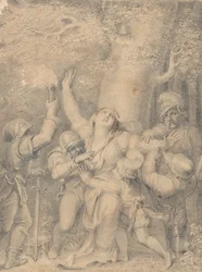 Rainha Margarida de Anjou com o Príncipe, Seu Filho, Despojado de Sua Regalia por Assaltantes numa Madeira