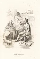 O esqueleto da Morte e o artista.,1827 (gravura)