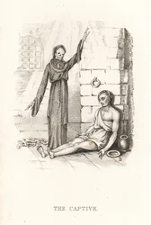 O esqueleto da Morte e o cativo. ,1827 (gravura)