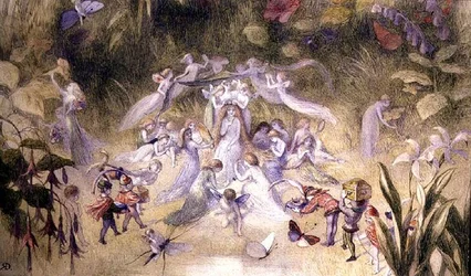 A casa de banho de Titania, c.1870 (aguarela sobre papel)