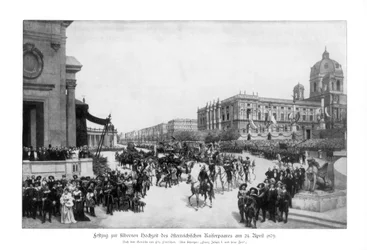 Procissão na celebração do casamento de prata do imperador e imperatriz da Alemanha, 24 de abril