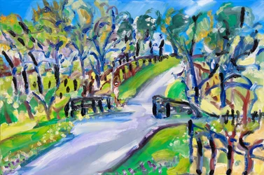 Caminhando pela estrada, 2021 (óleo sobre tela)