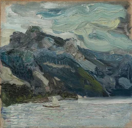 Lago Traun com montanha dormindo grego, 1907