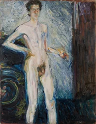 Auto-Retrato Nu com Paleta - Gerstl, Richard (1883-1908) - 1908 - Óleo sobre tela - 139,3x100 - Leopold Museum, Viena