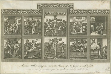 Lichfield - Antigo Altar-Piece: gravura, nd [c 1785] (impressão)