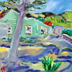 O Depósito Abandonado, Rutherford, Napa, 2022 (óleo sobre tela)