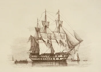 Canopus 80 armas Primeira classe 2ª tarifa, c.1849 (gravura)