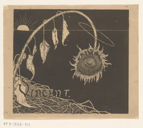 Desenho da capa para: Richard Roland Holst, Exposição das obras legadas de Vincent Van Gogh, 1892