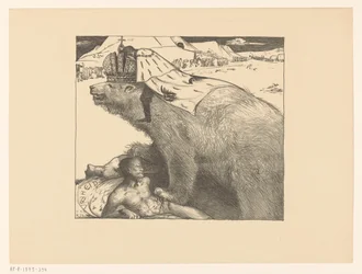 Czar Nicolau II da Rússia no urso russo O urso russo ruge paz (título original)