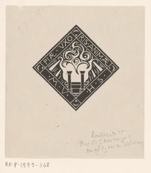 Vinheta em memória de Maria Vincentia Huizinga-Schorer
Piae Uxoris Animae M.V.H.S. (título sobre o objecto)