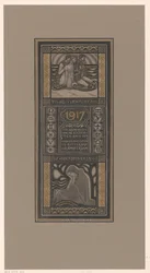 Calendário de caridade para 1917 Já é uma expectativa ou um lembrete: Calendário de Benevolência em benefício de institutos de câncer em Roterdã e Amsterdã (título no objeto)