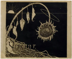 Desenho da capa da Exposição de Vincent van Gogh em Amsterdam par Holst, Richard Roland (1868-1938). Litografia, tamanho : 18,2x21