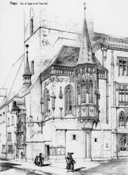 A capela na antiga Câmara Municipal, Praga, República Checa, século XIX.