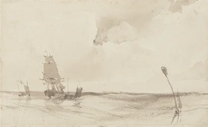 A Seascape (lavagem sépia no papel)