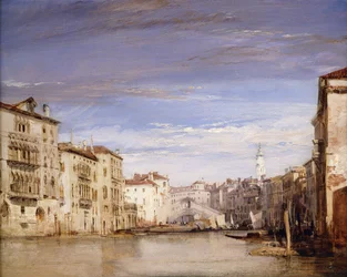 Vista para o Grande Canal de Veneza, do Palazzo Bernardo Olhando para a Ponte Rialto,