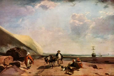 Pescadores na costa da Normandia, França, c1824, 1934.