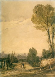 Paris vista do cemitério Pere Lachaise, c1825