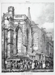 Restos e fragmentos da arquitetura da Idade Média: Igreja de São Salvador, Caen.