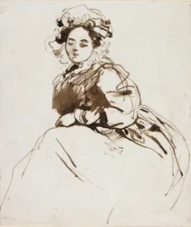Estudo de uma mulher sentada, c1820s