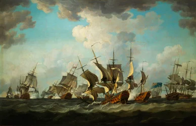 Batalha dos Cardeais em 1759, pintada por Richard Paton